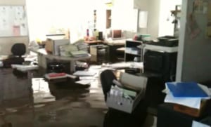 震災当時の水没した社屋内の状況